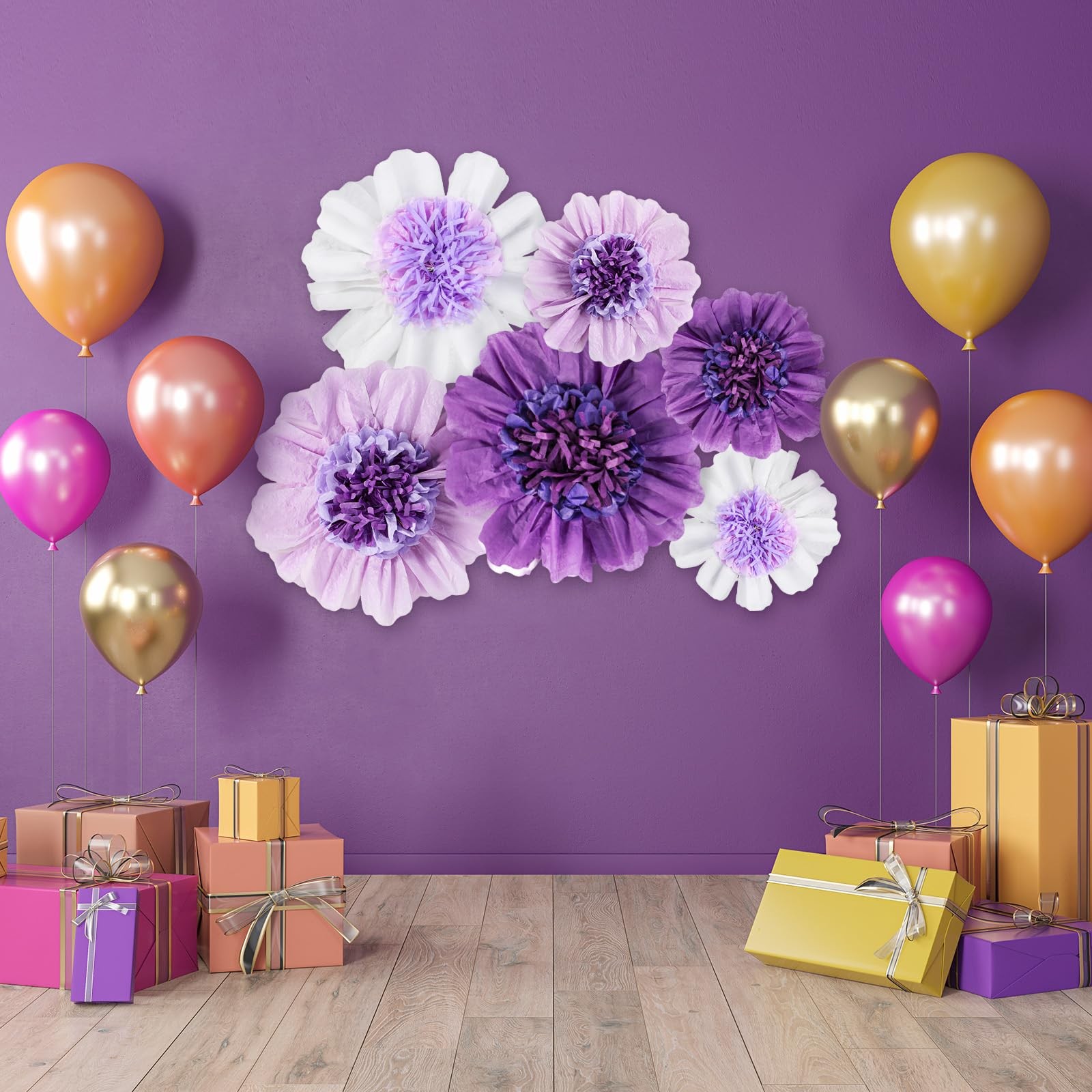 6 Pcs Large Tissue Paper Flowers Decorations Mexican Artificial Paper Flower …