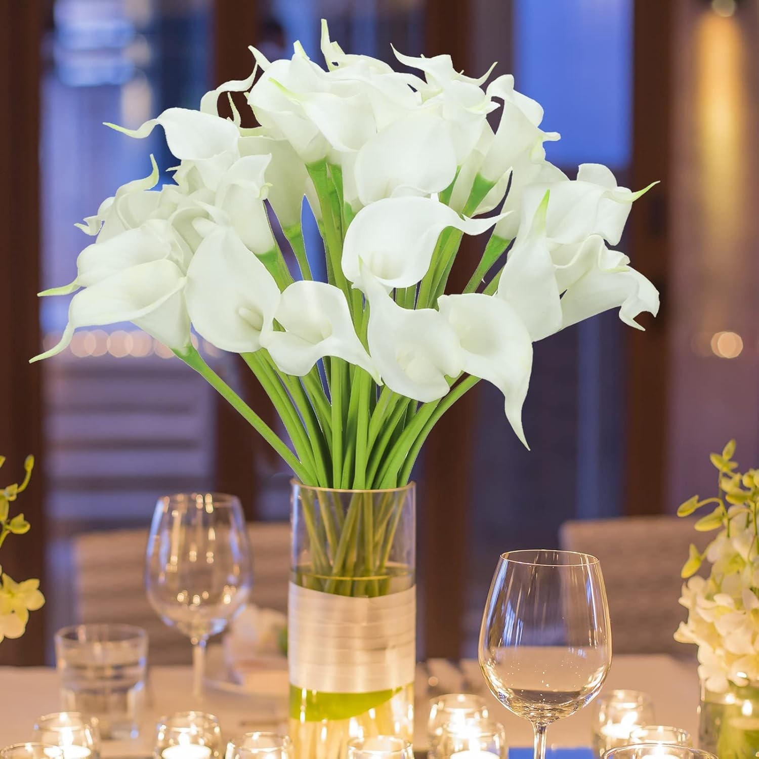 60 Pack Realistic Silk Calla Lily Flowers
