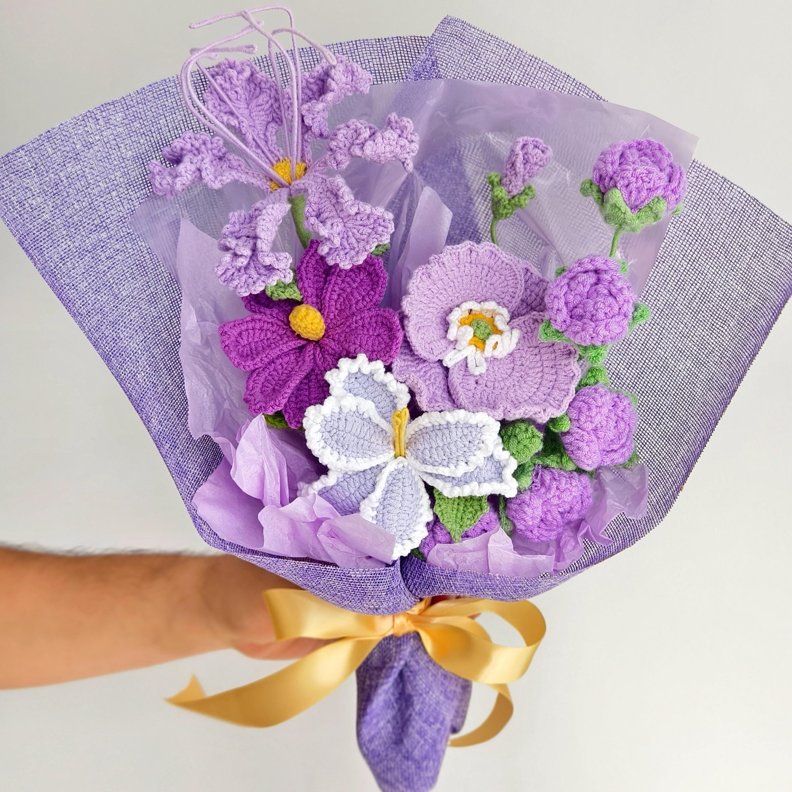 Crochet Rose Bouquet Handmade Yarn Flowers Forever Flower Keepsake Gift for Her