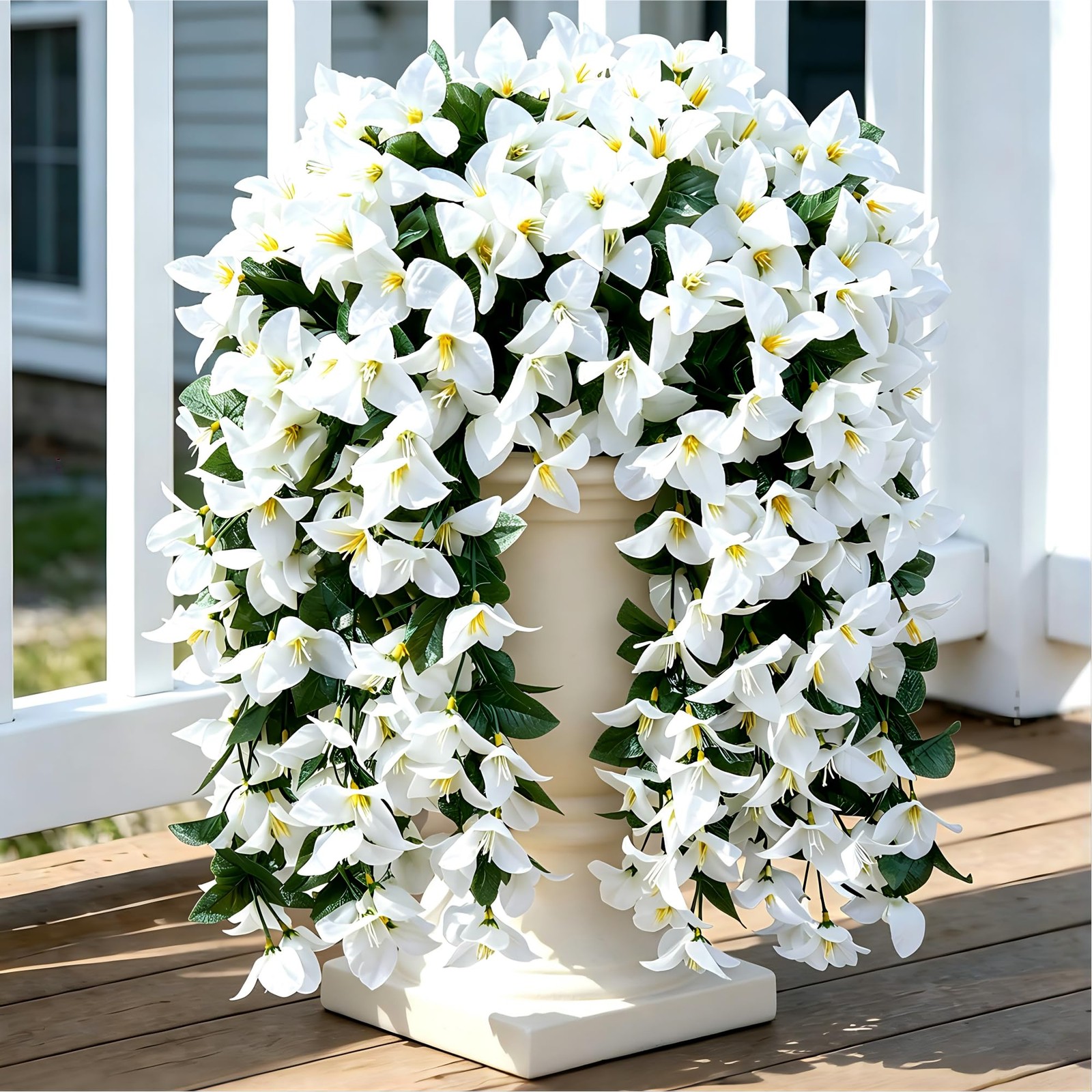 Fake Bougainvillea Artificial Hanging Flowers, 2 PCS Outdoor Faux Plants UV R…