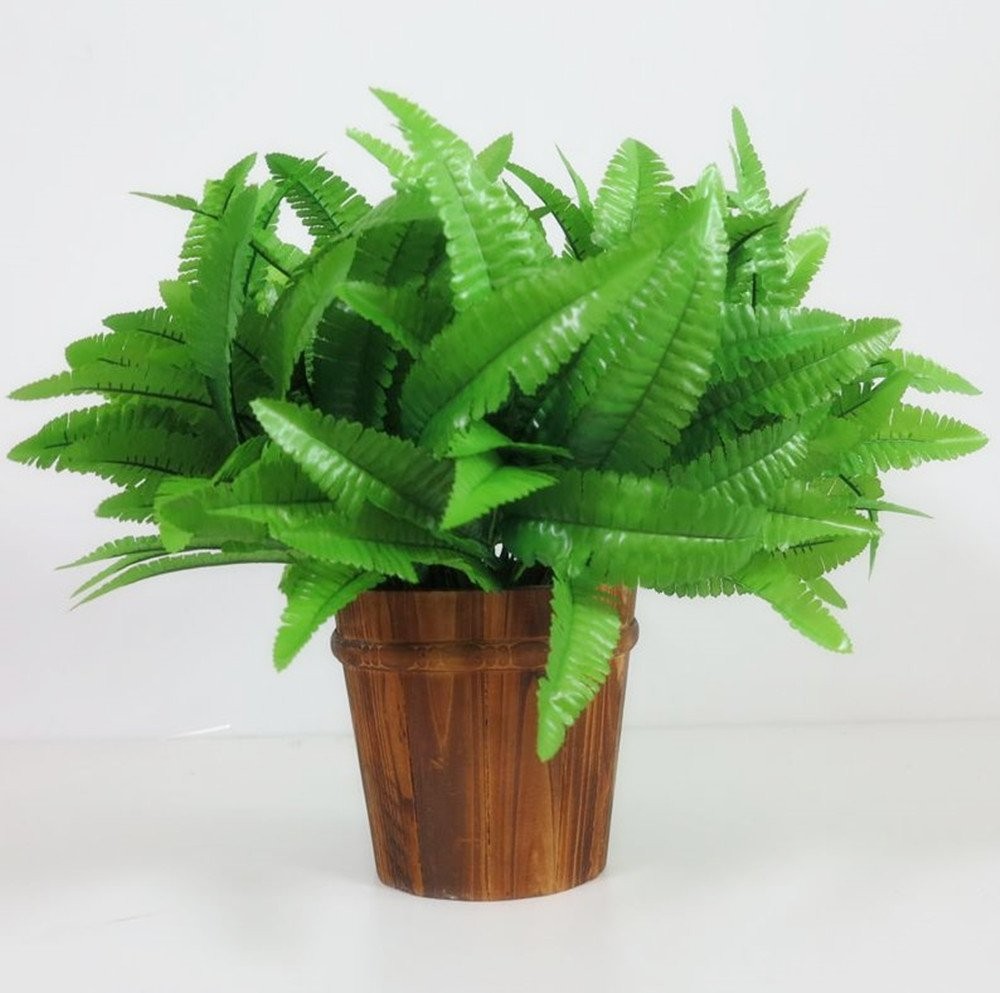 4 Bunches 14″ Ferns Artificial Boston Fern Bush Plant,Faux Plant Shrubs Green…