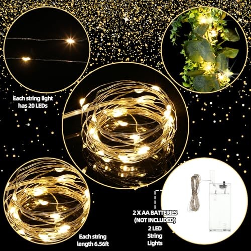 Pack 6 ft Artificial Eucalyptus Garland with Lights Spring Garland with0 LED 2