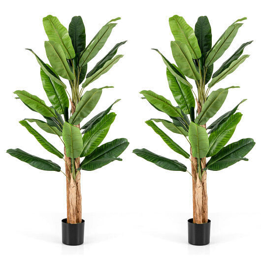 5.5/6.5 Feet Tall Artificial Banana Tree with 10/27 Large Leaves-6.5 ft – Size: