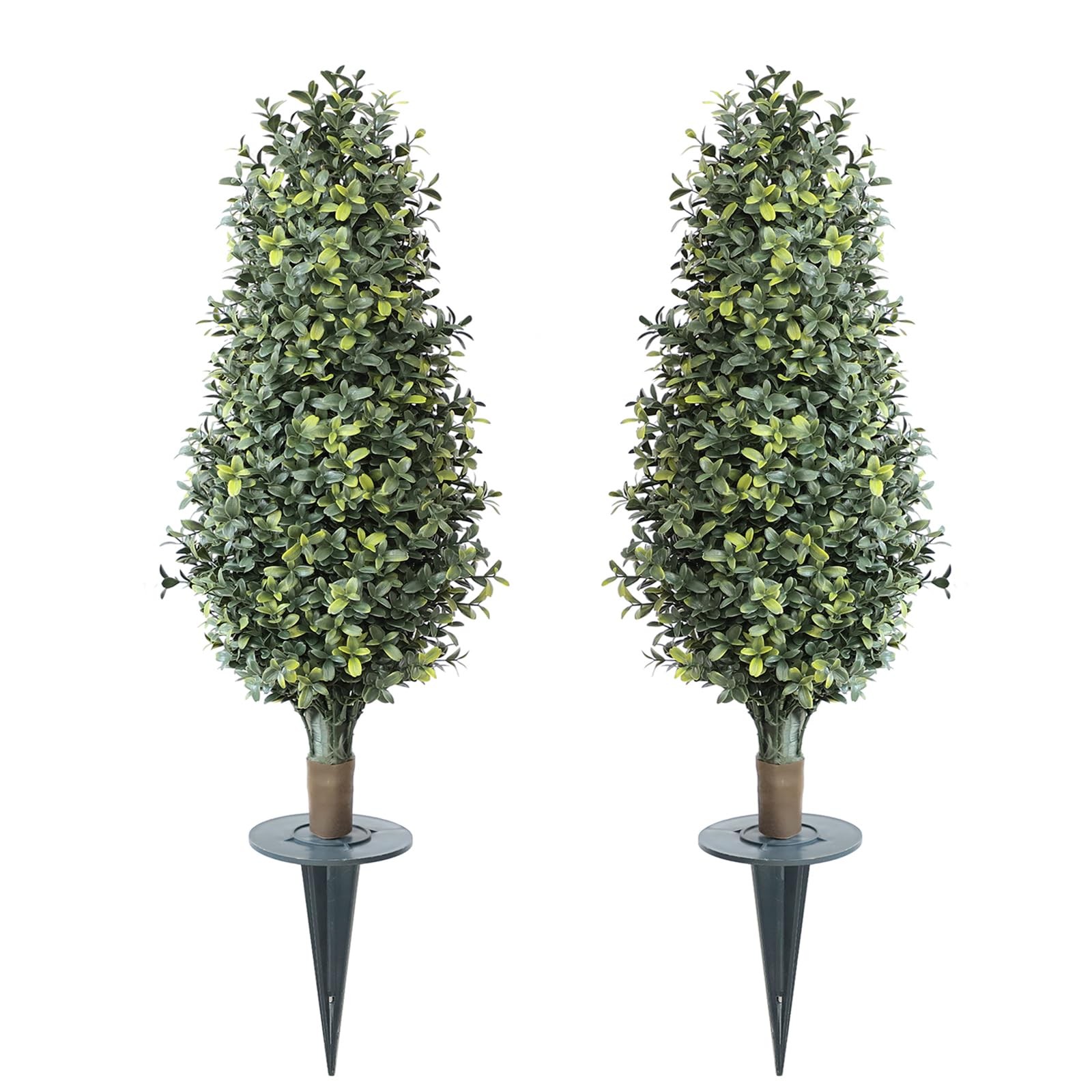 30inch Artificial Boxwood Plant with Ground Spike, Topiary with Stake for Out…