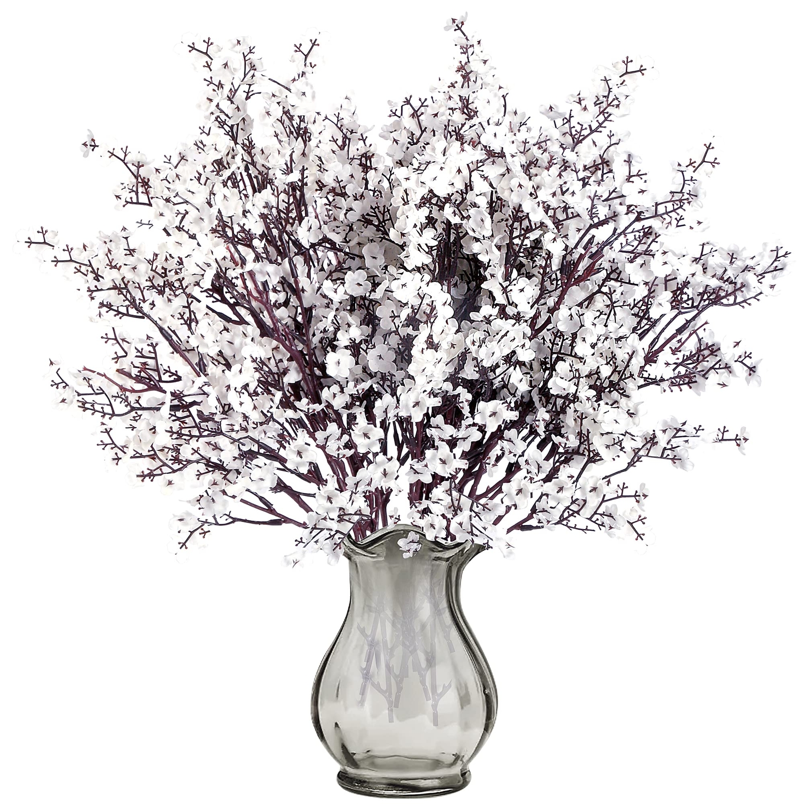 White Babys Breath Artificial Flowers 6 Pcs Real Touch Gypsophila Bouquets