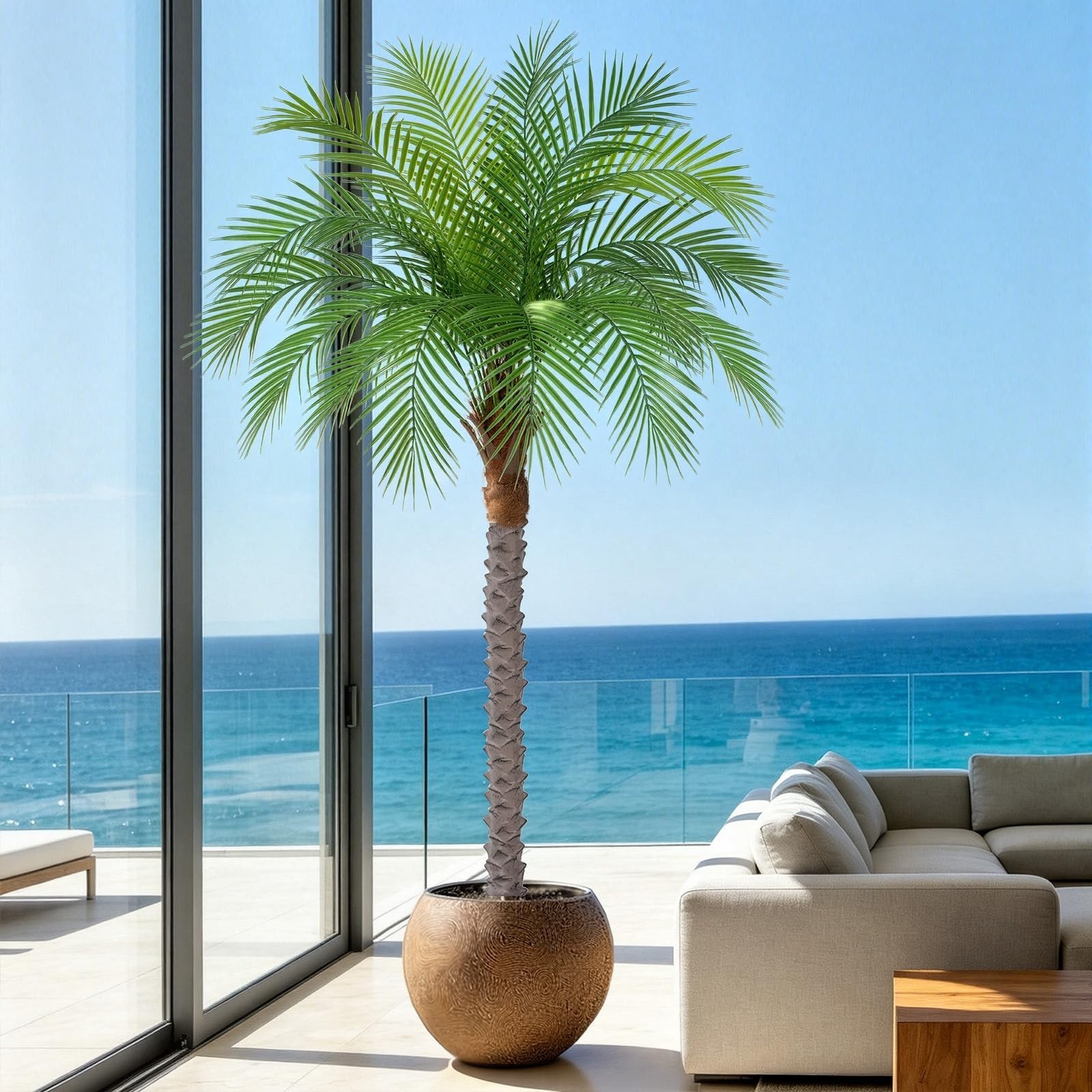 5ft Artificial Phoenix Palm Tree – Faux Coconut Silk Tropical Plant for Home, Of