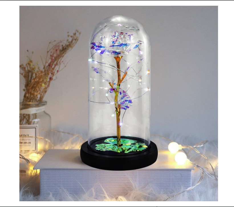Mother’s Day Mom Gifts Rose Flowers in Glass Dome Gifts for Mom Wife Grandma Her