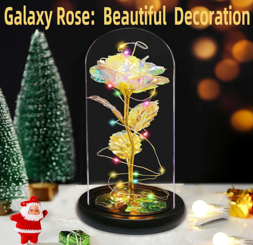 Valentine’S Day Rose Gifts, Colorful Rose in a Glass Dome Valentine’S Day Gifts’