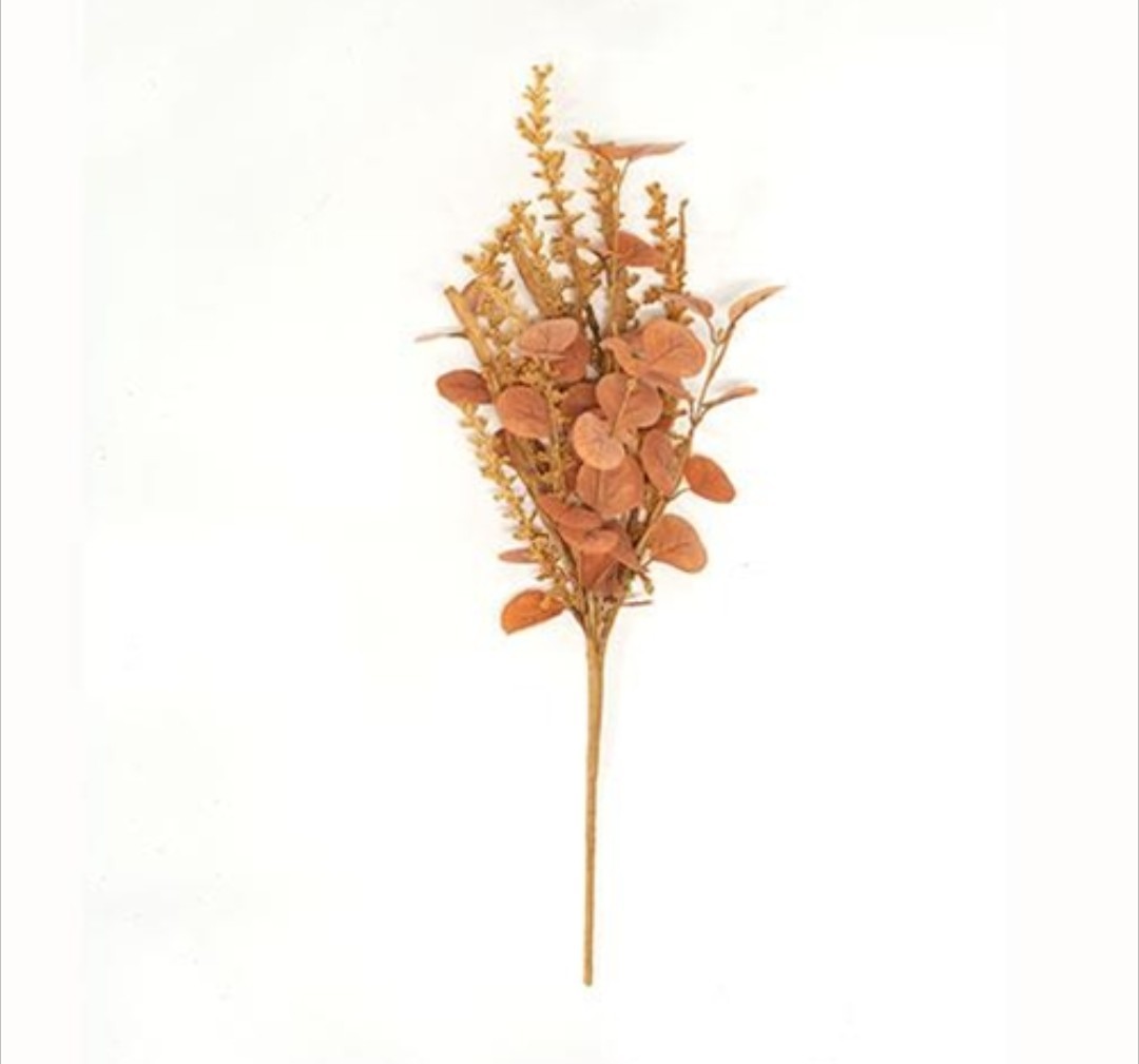 22″ Woodbury Grass & Penny Leaf Eucalyptus Floral Pick