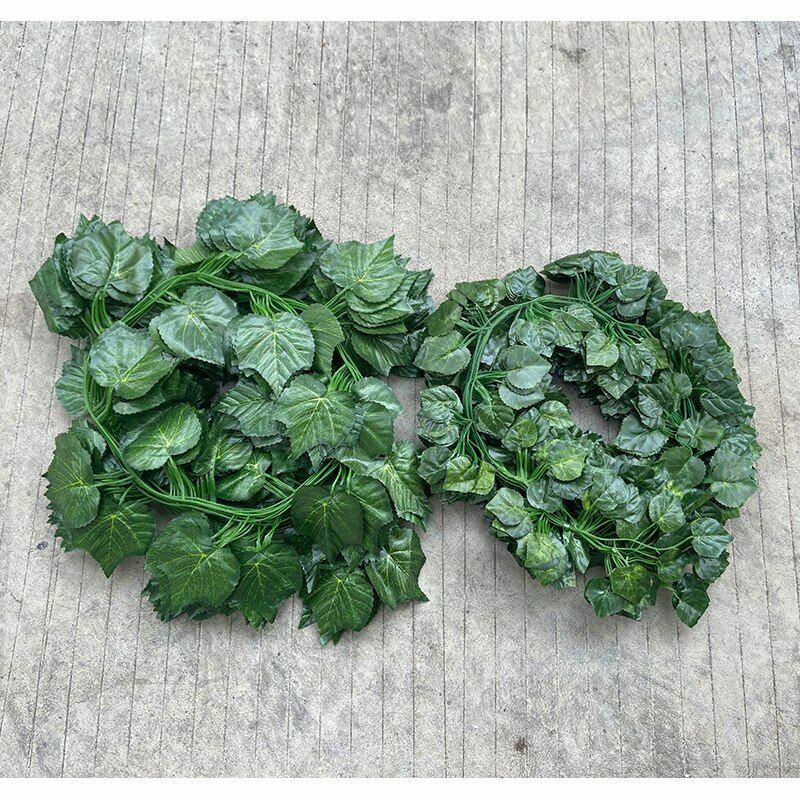 12pcs Artificial Plant Green Leaf Garden Wall Hanging Leaves Outdoor Decoration