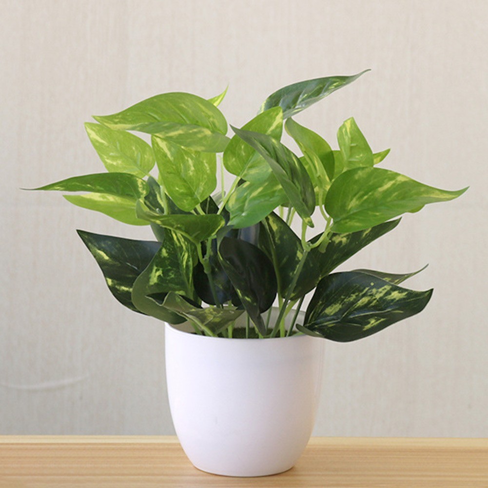 Artificial Plants Fake Plants Plastic Small Green Tree Flower Potted Ornament