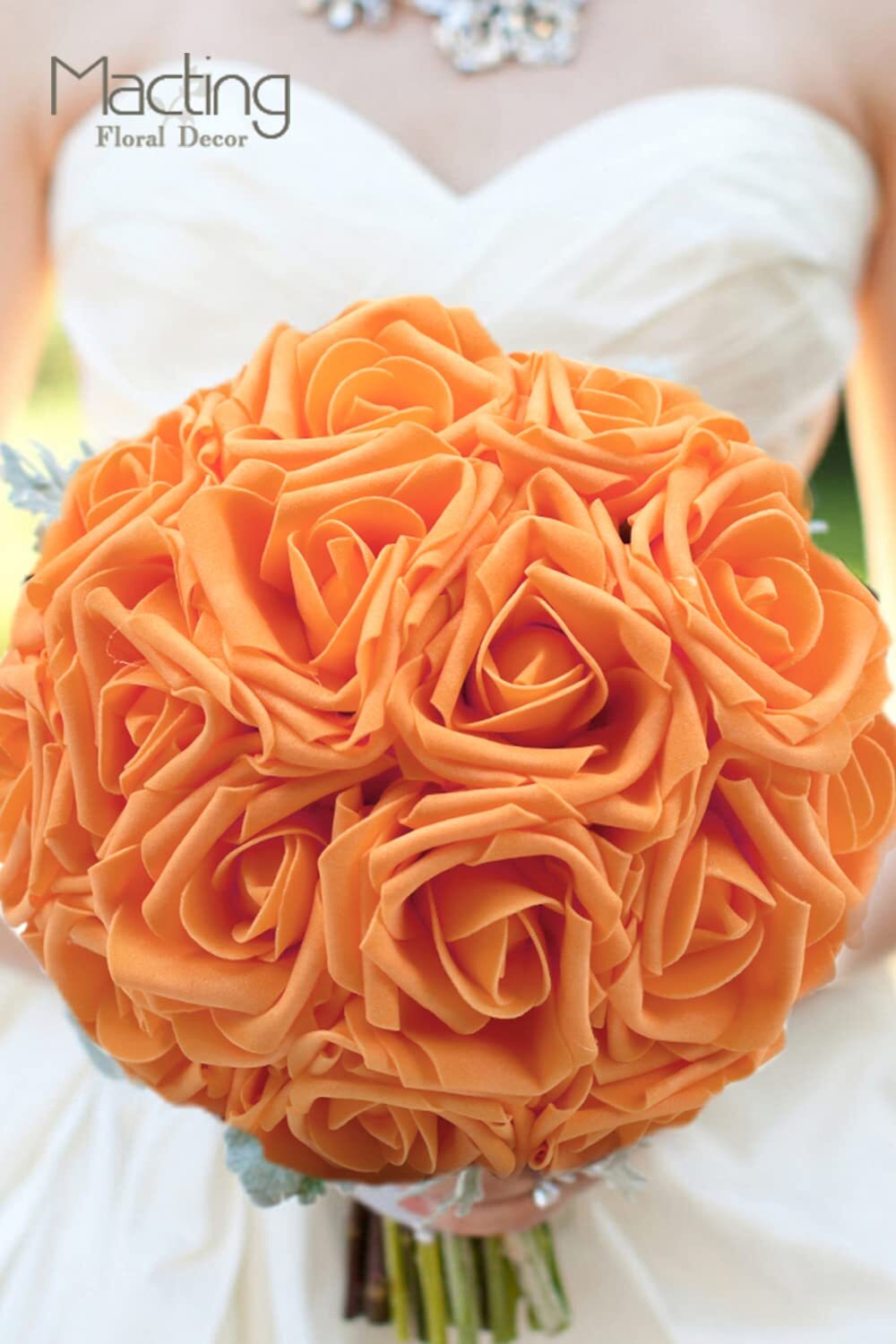 Artificial Flower Roses 30pcs Real Touch Fake Foam Roses with Stems for DIY B…