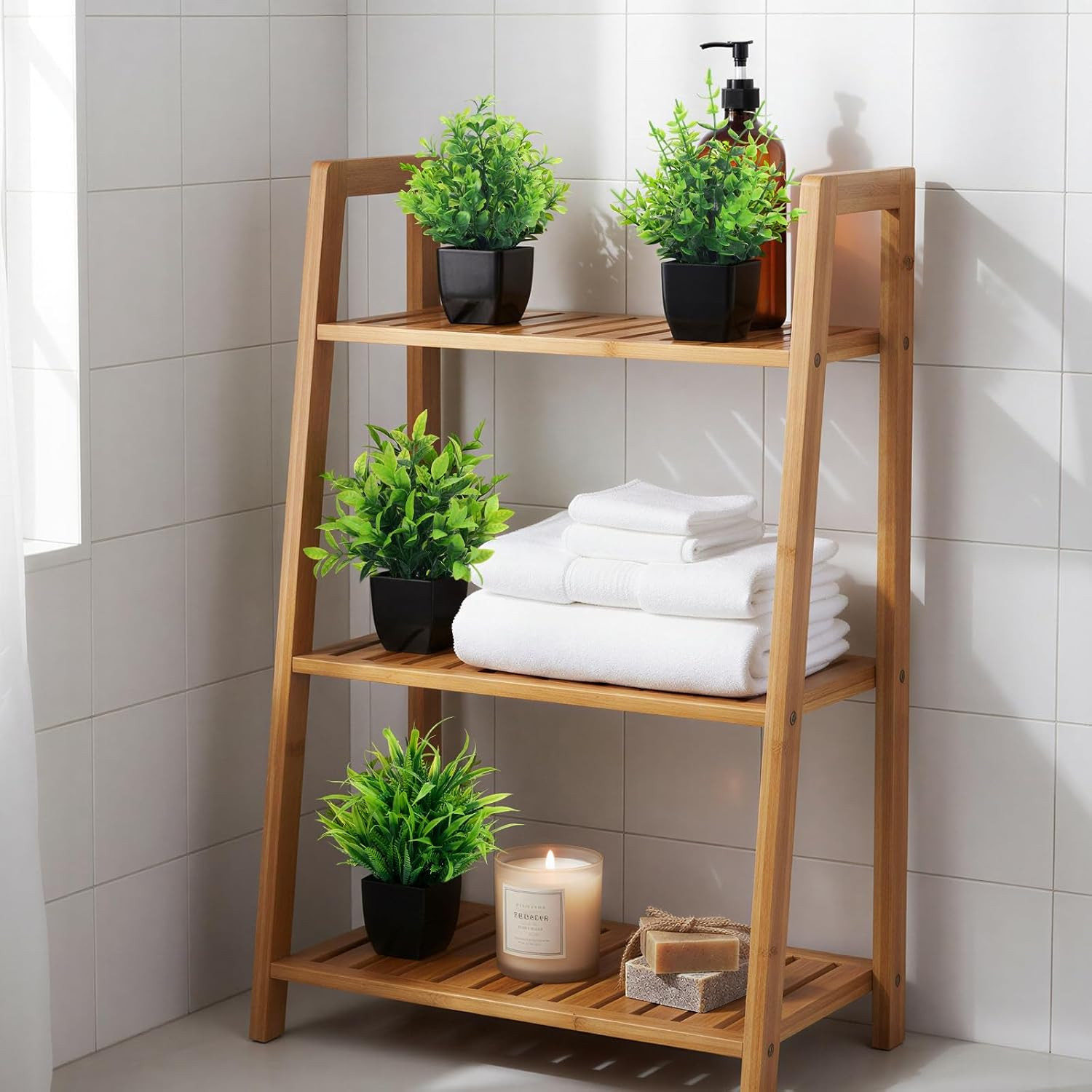 Fake Plants 4 Packs Small Artificial Greenery Plants Mini Black Bathroom Accesso