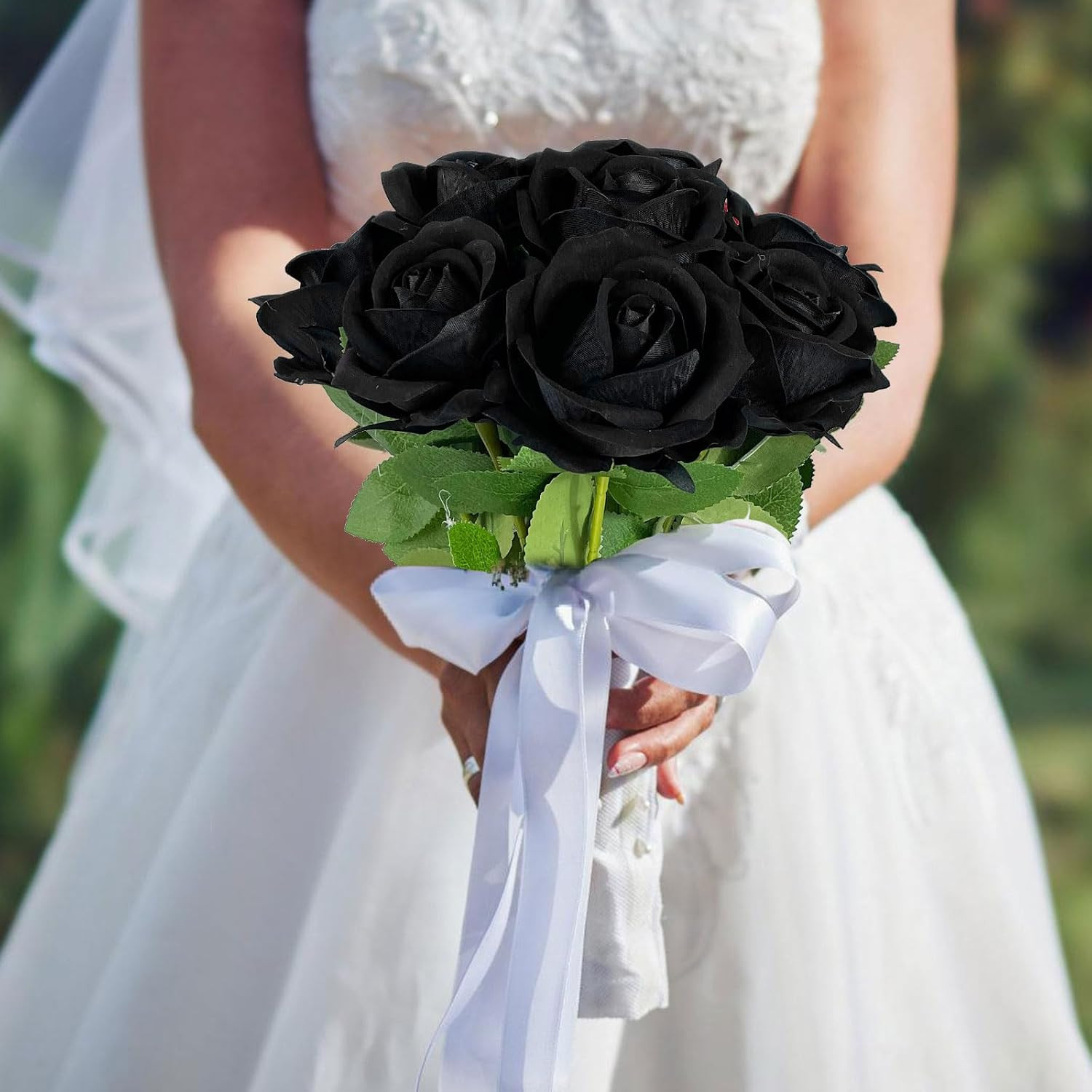 10 PCS Artificial Roses with Long Stems Silk Flowers Realistic Foam Flowers Fake