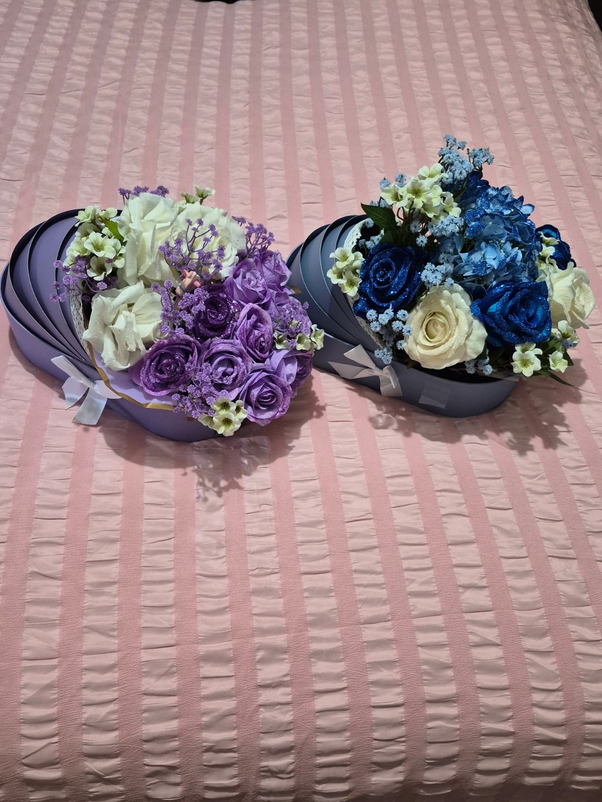 Glitterblooms Glittered Rose Baby Basinet Bouquet