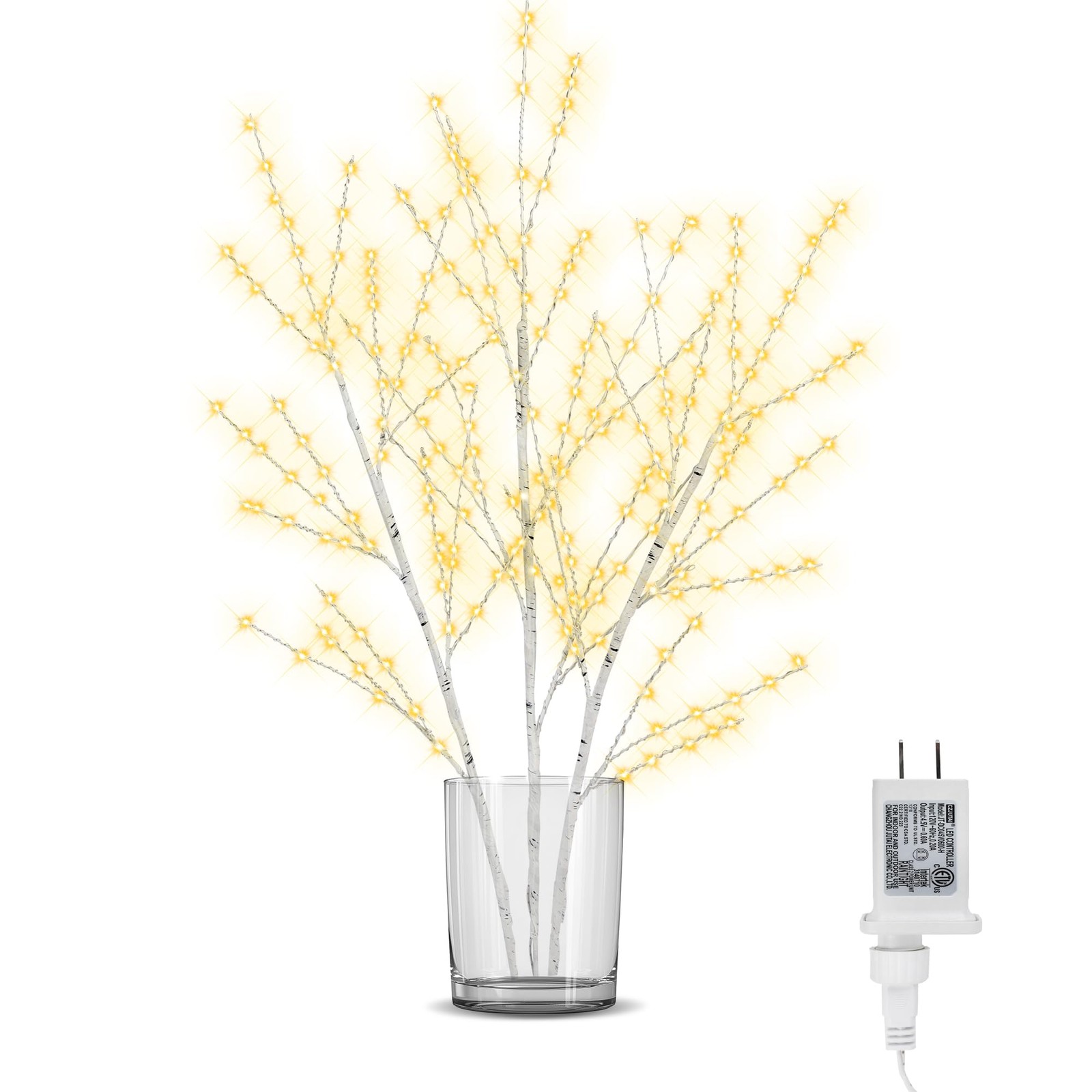 33in Birch Light Tree with 180 LED Lights, Twinkling Lighted Tree with Timer,…
