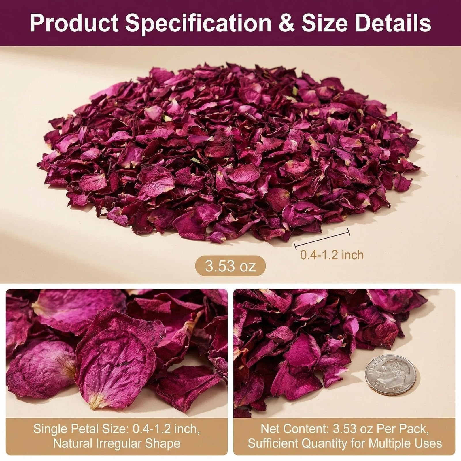 100G Natural Real Red Rose Flower Petals Foot Body Bath SPA Wedding Party