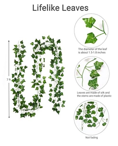 Fake Vines for Room Decor(12 Pack 84 Feet) Aesthetic 84FT 12PCS Vines