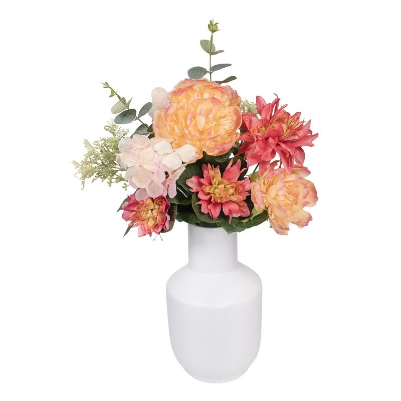 23 Artificial Flower Bouquet Peony Dahlia Eucalyptus Home Decor Centerpieces DIY