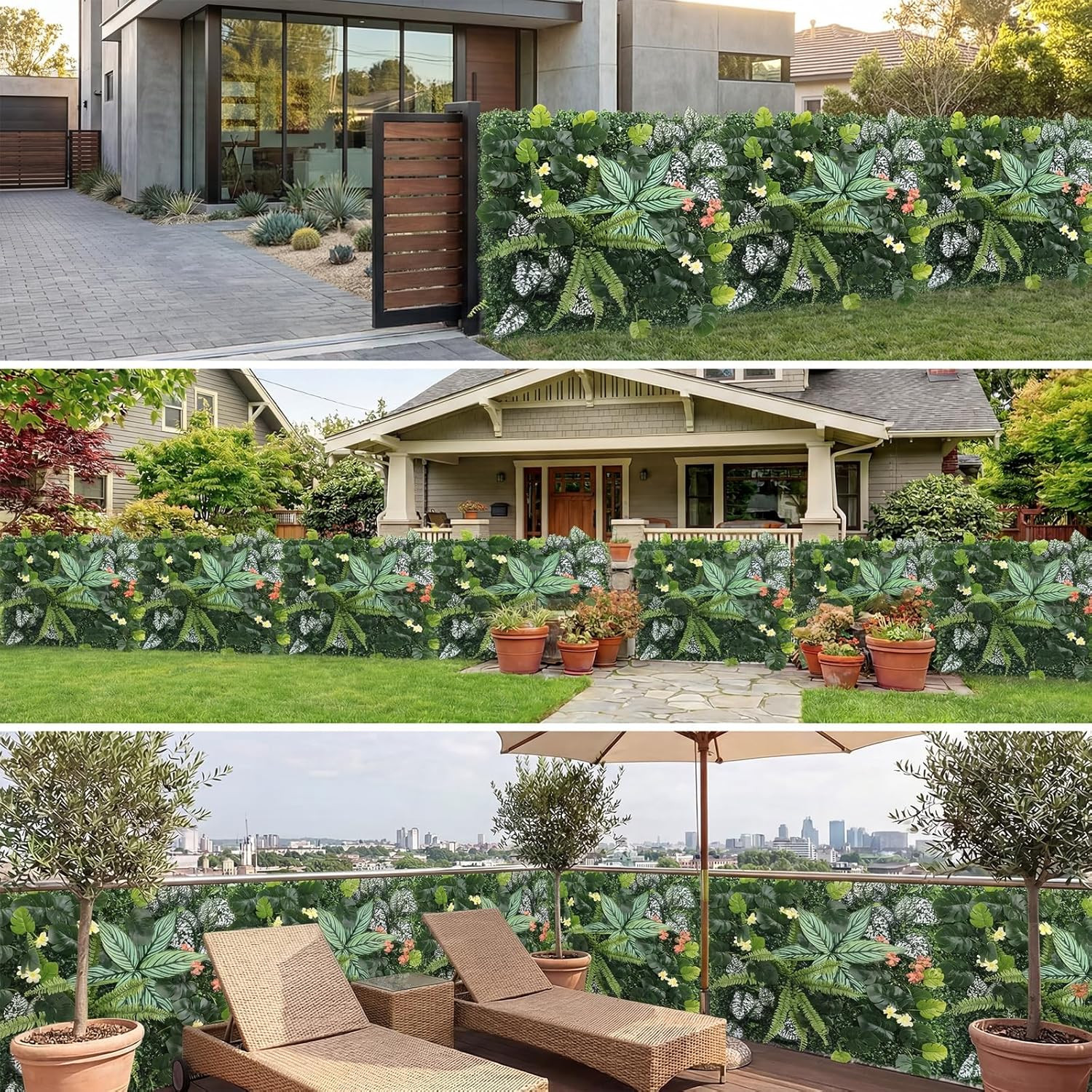 4 Pack 20″x20″ UV-Protected Artificial Grass Wall Panels for Indoor/Outdoor Deco