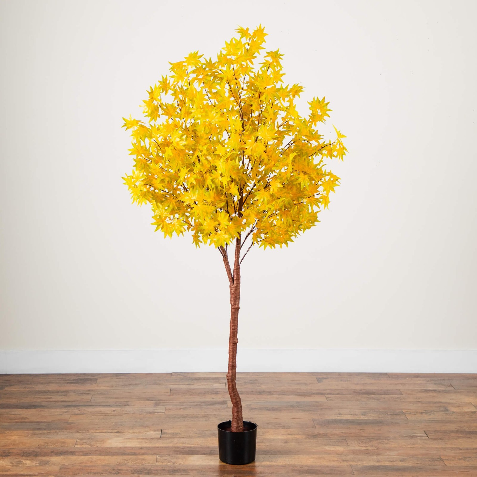 Nearly Natural 6ft Pre-Lit Yellow Autumn Maple Fall Tree w/ 350 Warm White LED