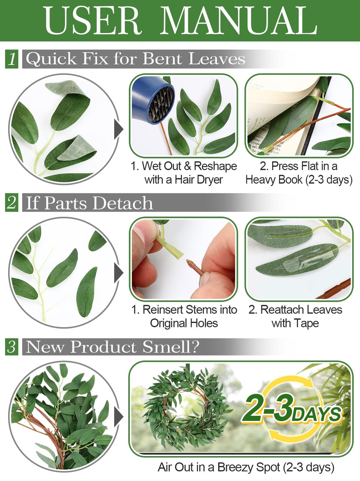 Fake Vines Greenery Garland – 3 Packs Total 16.5ft Green Willow Leaf Vine Gar…