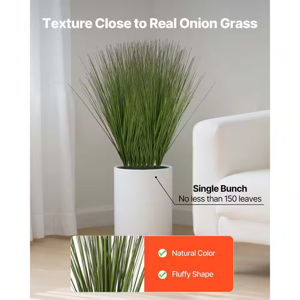 Artificial Onion Grass Plants 8 Pack 27 Inch Faux Greenery Outdoor Indoor Decor
