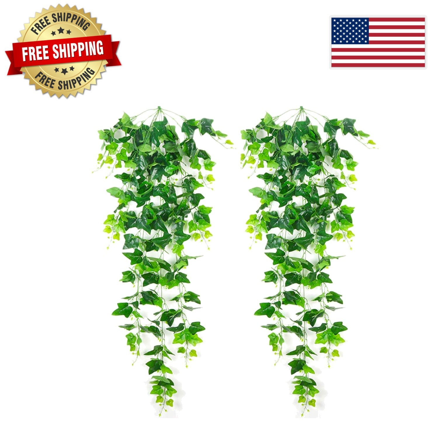 Lifelike 2 Pack Ivy Artificial Plants – 35-Inch Hanging Greenery for Any Space