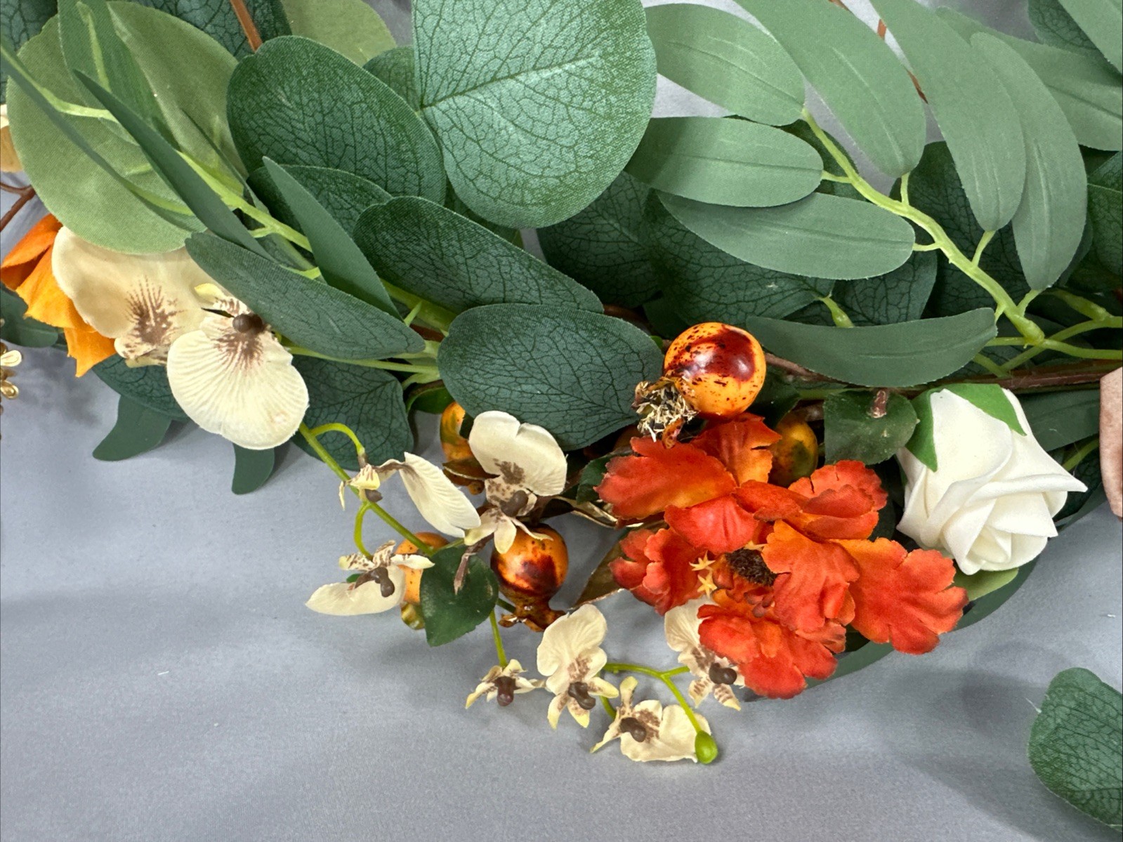 Ling’s Moment Elegant Wedding Eucalyptus Rose Flower Garland All Occasions 6FT