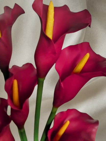 26″ Cranberry real touch calla lily stems (6)
