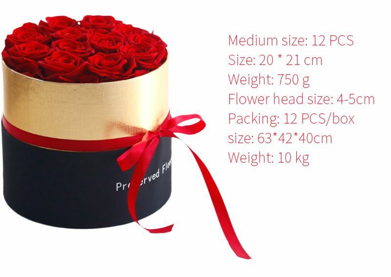 Real Preserved Rose Flower With Box Wedding Mothers Day Gift Romantic For Women