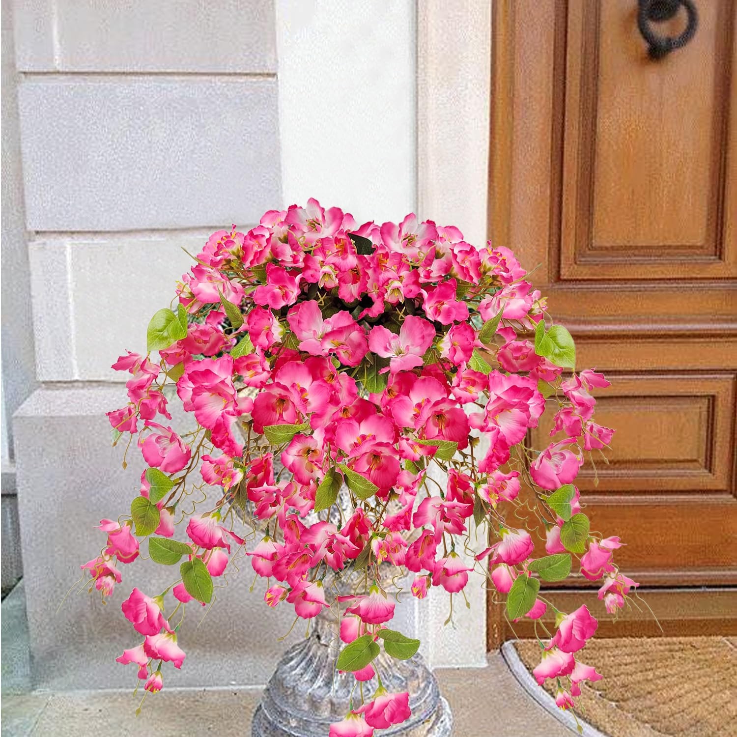 Artificial Fake Hanging Flowers Plants for Outdoor, Faux Silk Hibiscus Long T…
