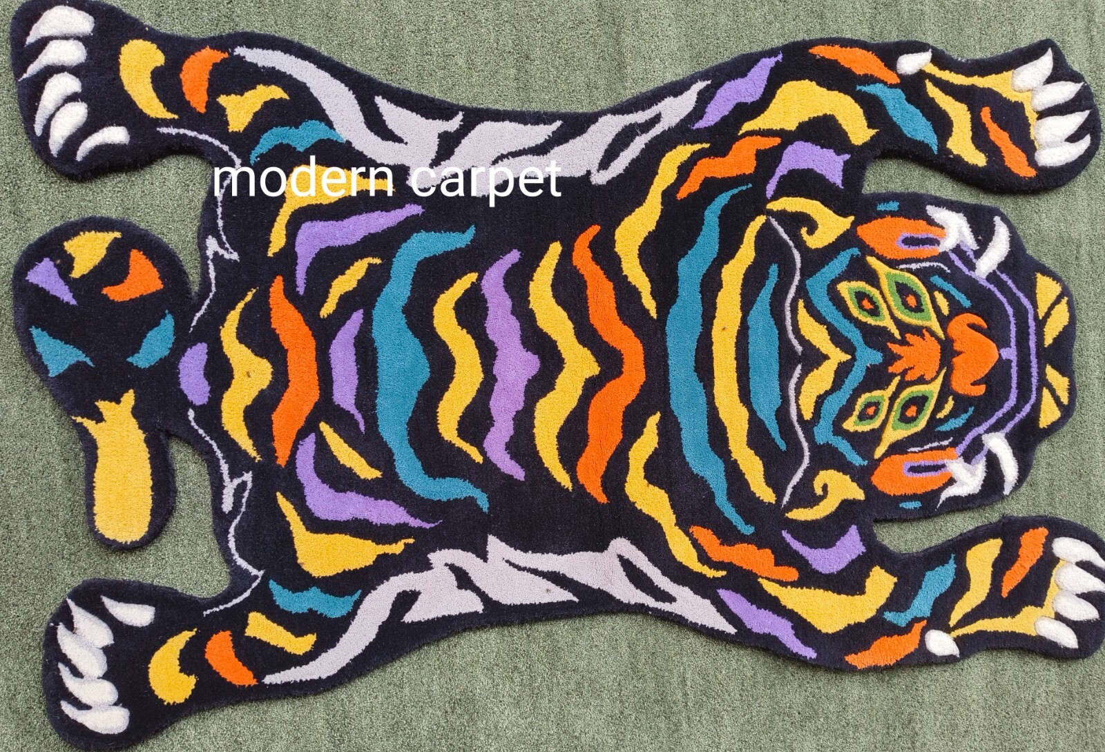 Tibetan Tiger Rugs 3×5 Feet Handmade 100% Woolen Hand Tufted For Home Decoration