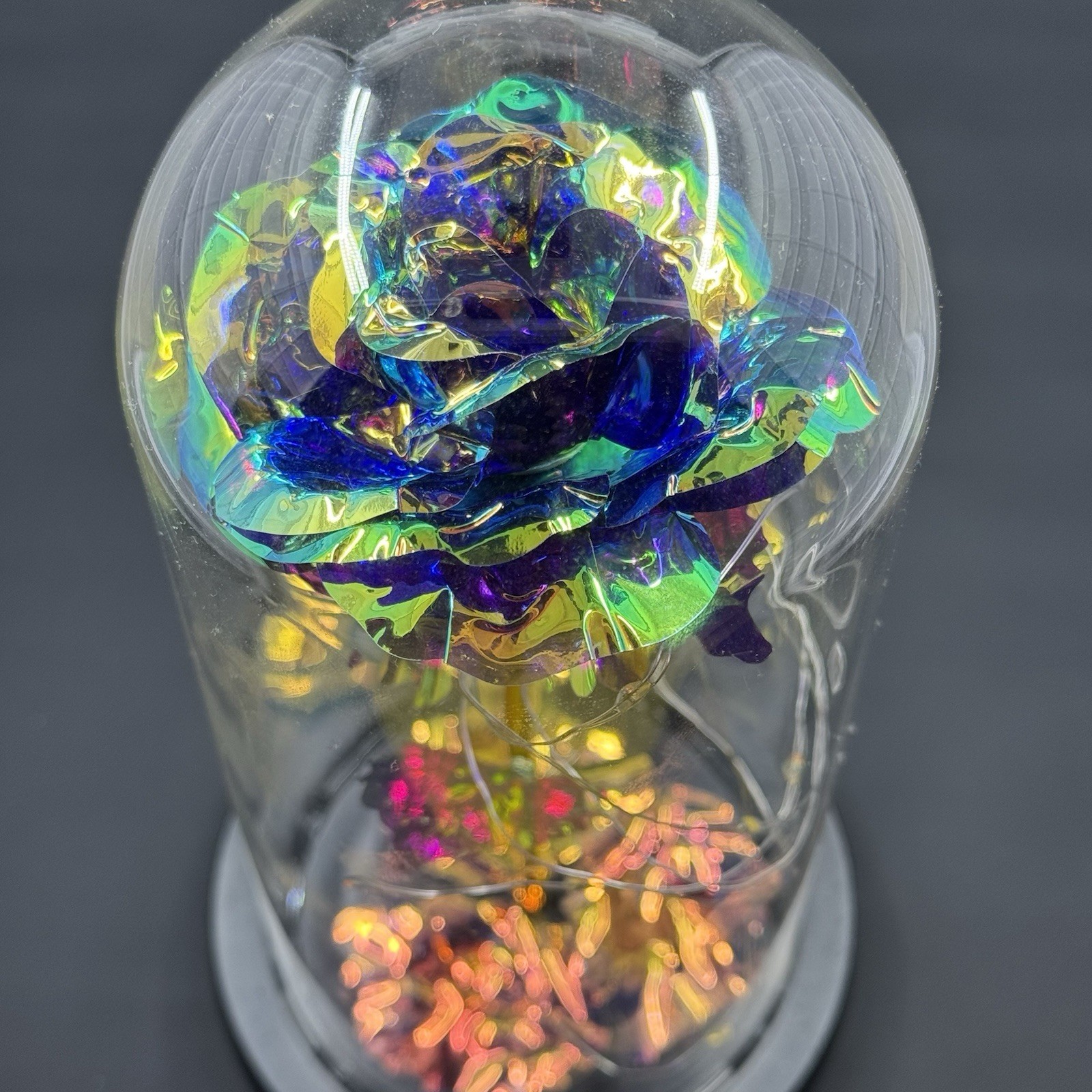 Galaxy Eternal Rose Glass Dome LED Lights Battery Special Occasion Gift Decor