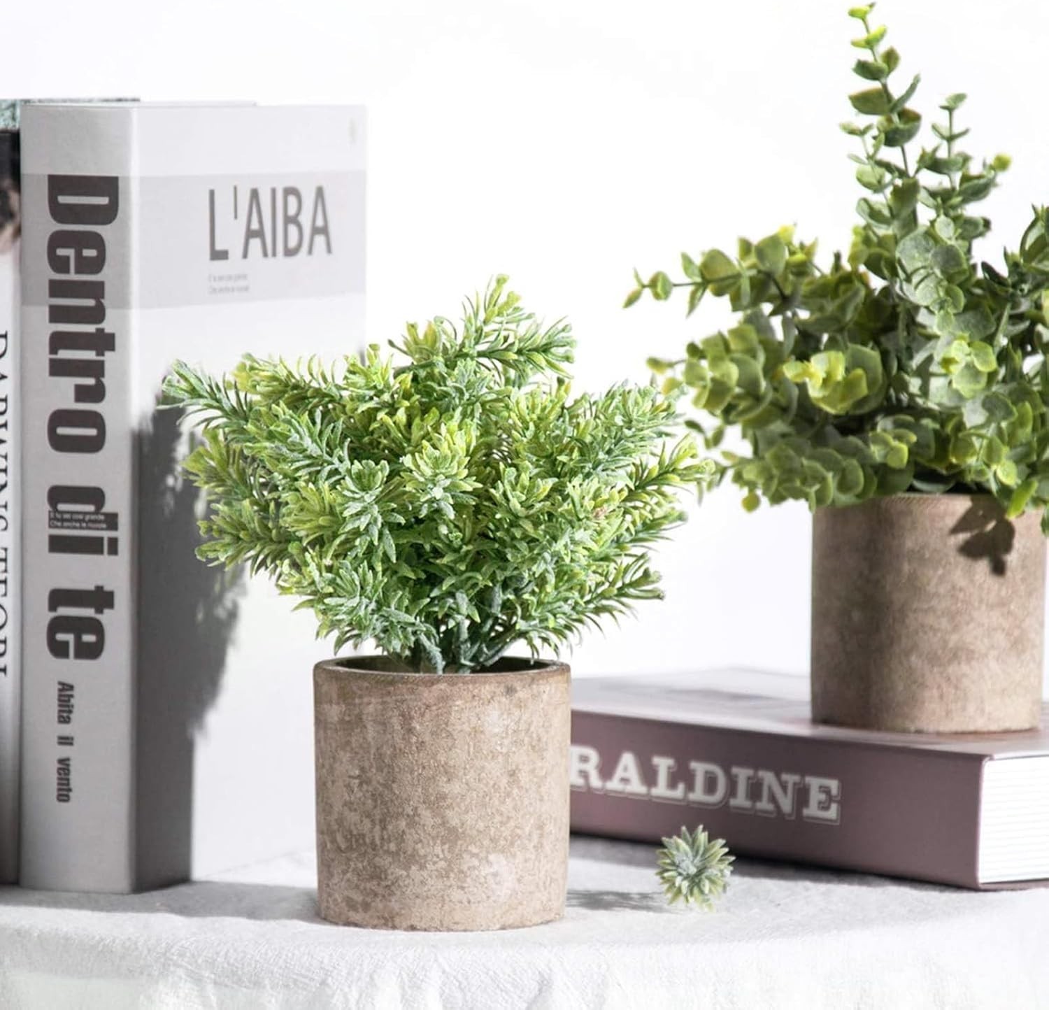 3 Pack Mini Faux Eucalyptus Plants Indoor Decor for Office and Home