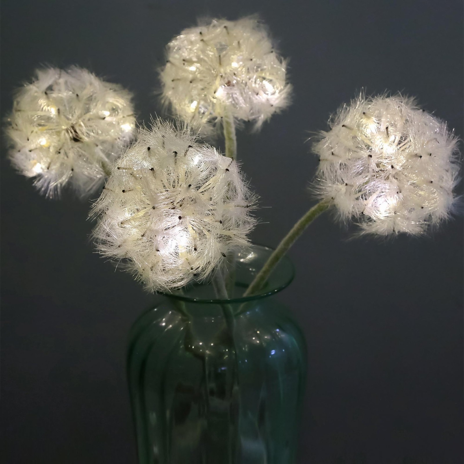 TOPIA Artificial Dandelion Flowers with LED Lights with Timer Faux Dandelion …