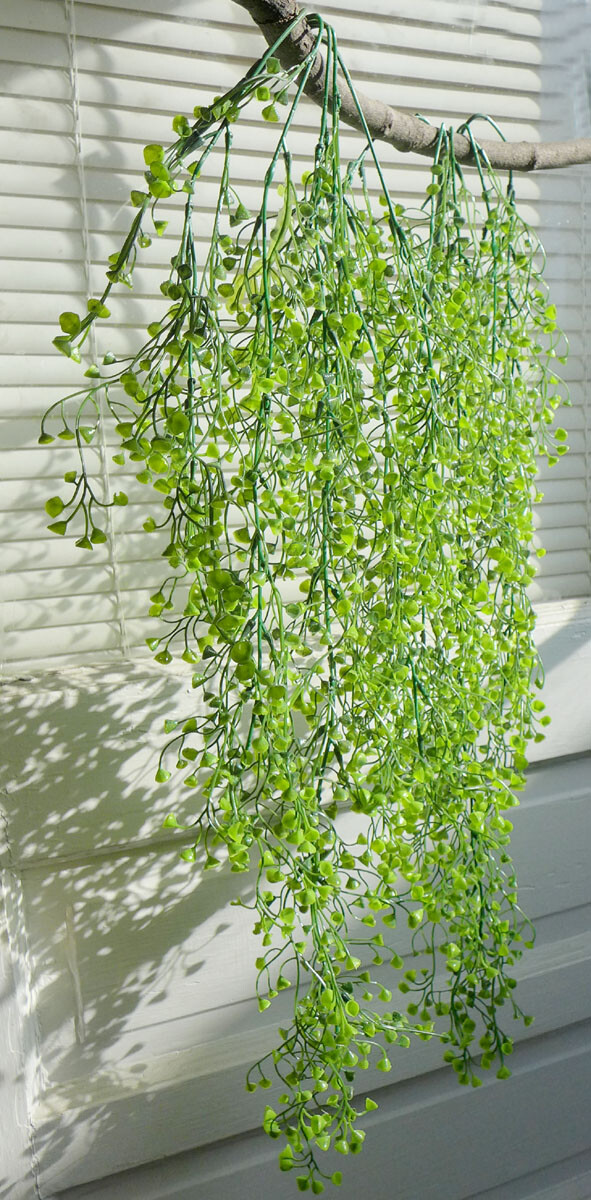 2 Pcs Green Plastic Admiralty cane rattan Artificial Plant Hangings (V7)