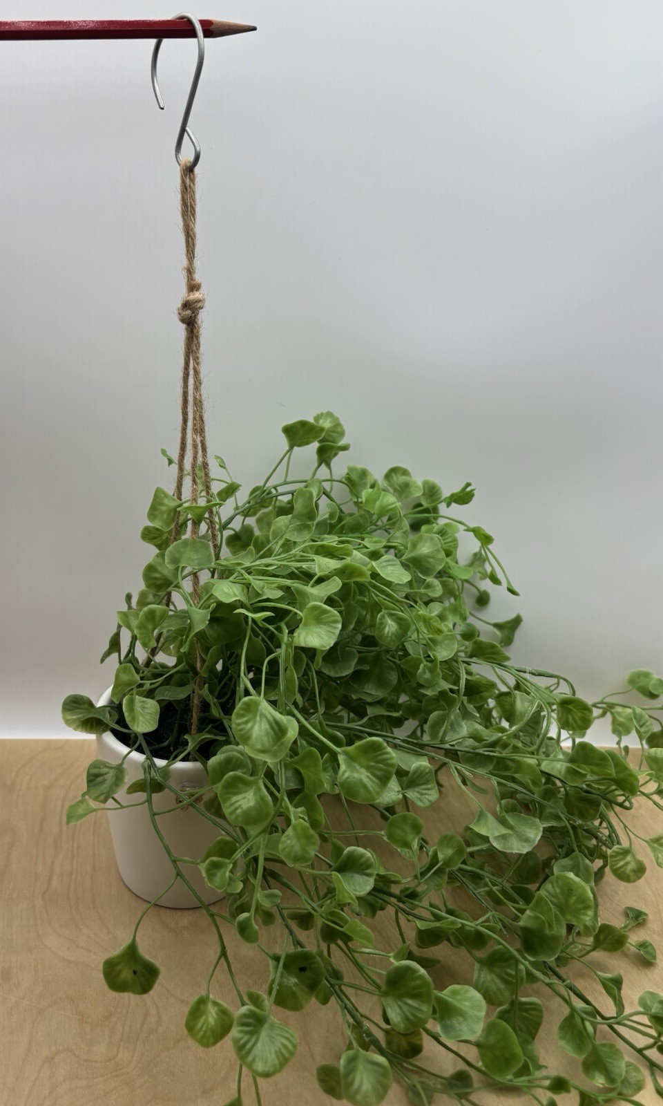 Hanging Plant Artificial Hanging Plant Indoor Outdoor 3-1/2 White Ceramic Pot