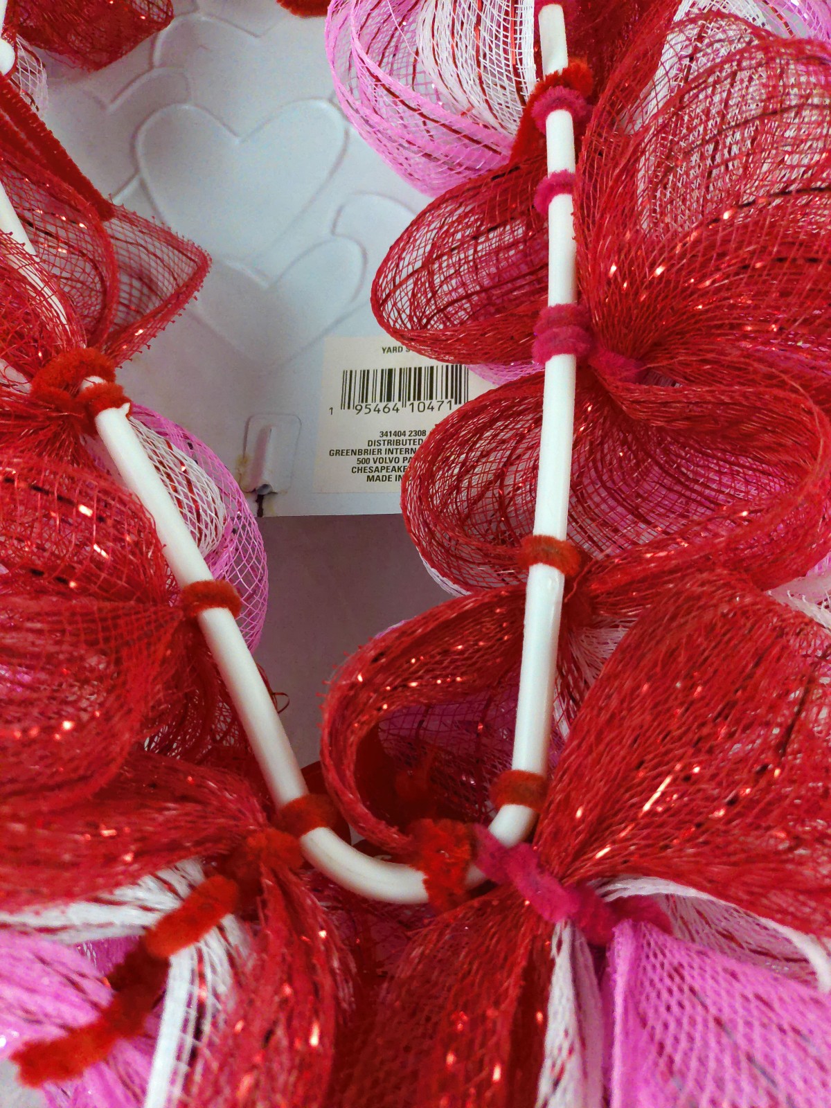 Pretty Red, White, and Pink Swag Valentine’s Day Wreath