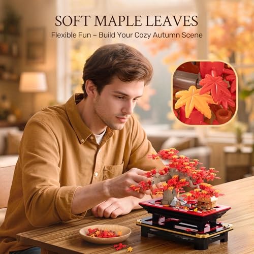 Wise Block Japanese Red Maple Bonsai Tree Building Toy Set for Adults – 900
