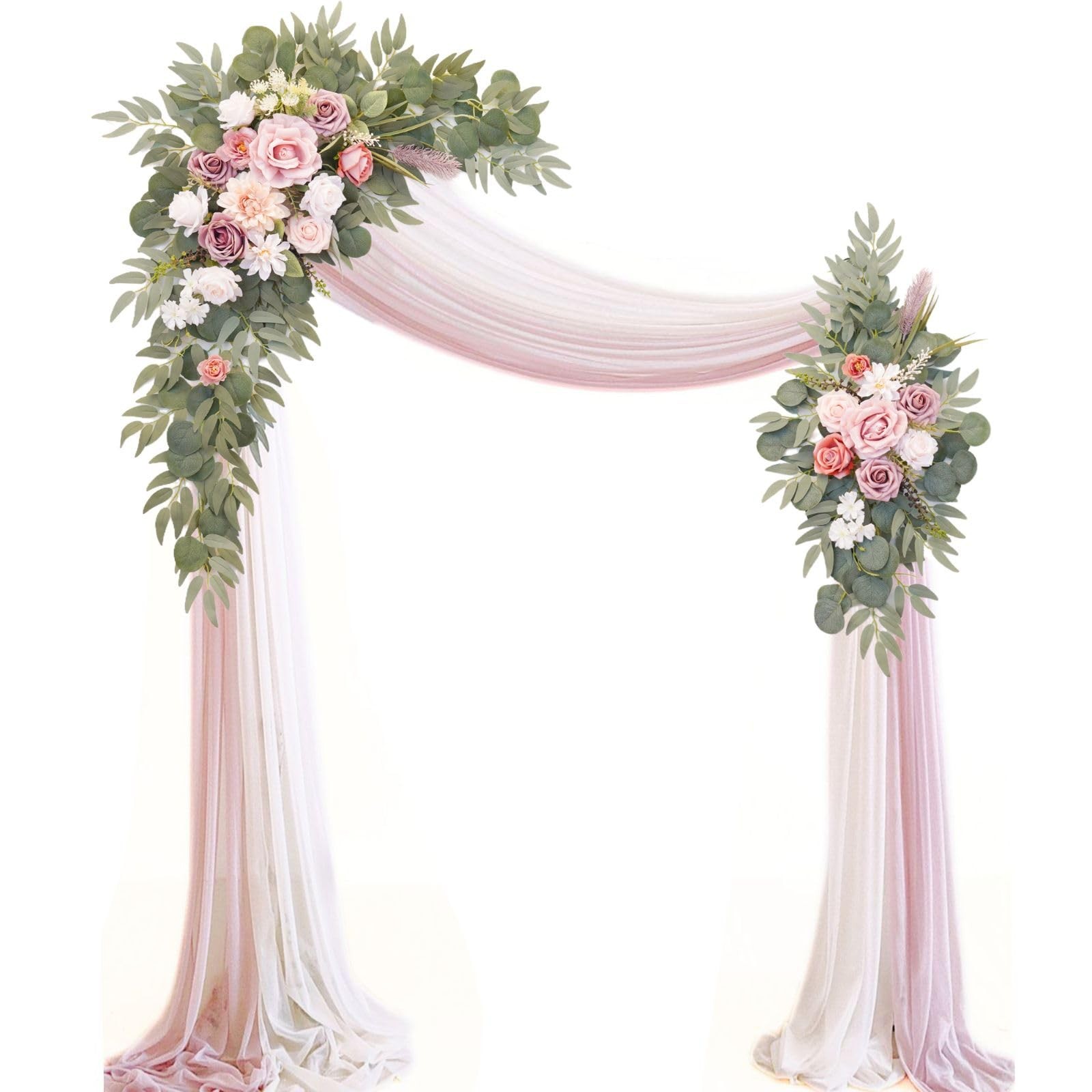 Artificial Wedding Arch Flowers Kit(Pack of 4),2Pcs Artificial Flower Arch De…