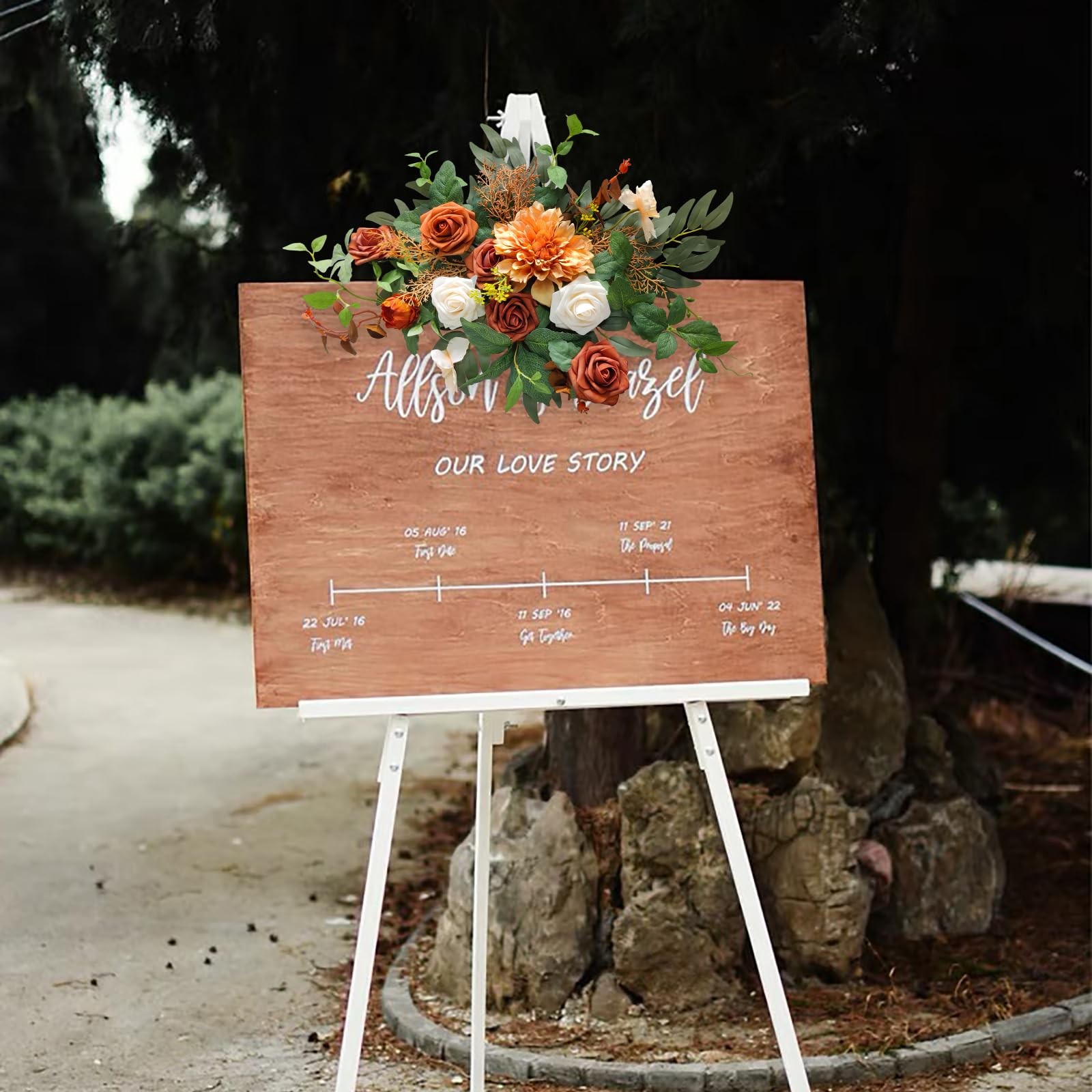 Roahosy Artificial Flower Swag Terracotta Wedding Decor, Burnt Orange Flowers…