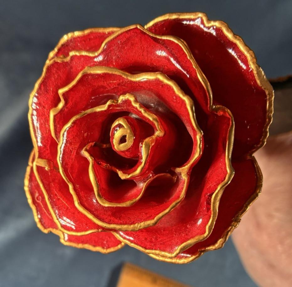 24k & Enamel Preserved Real Red Rose With Forever Keepsake
