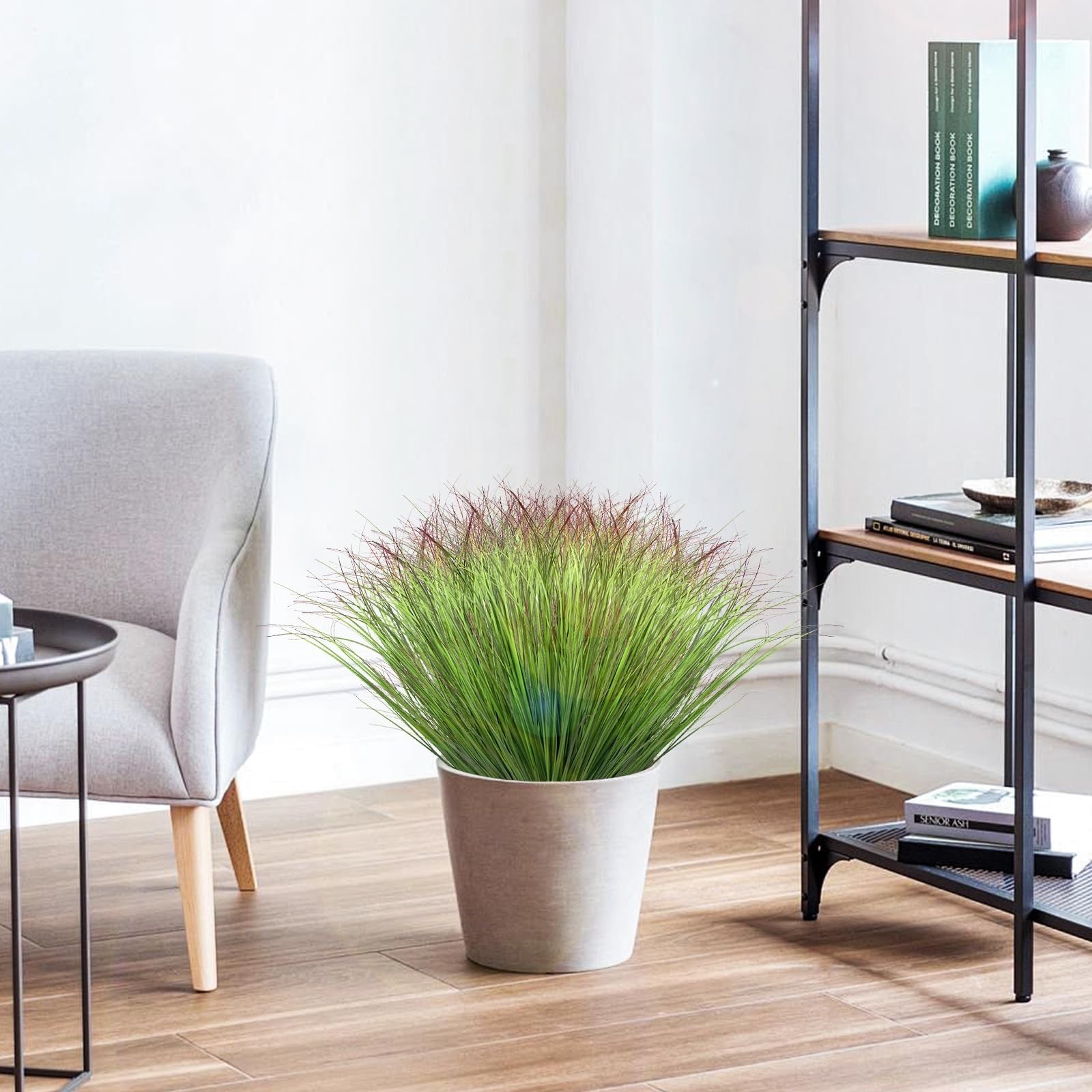 Césped, plantas artificiales exteriores, plantas imitación, arbustos altos