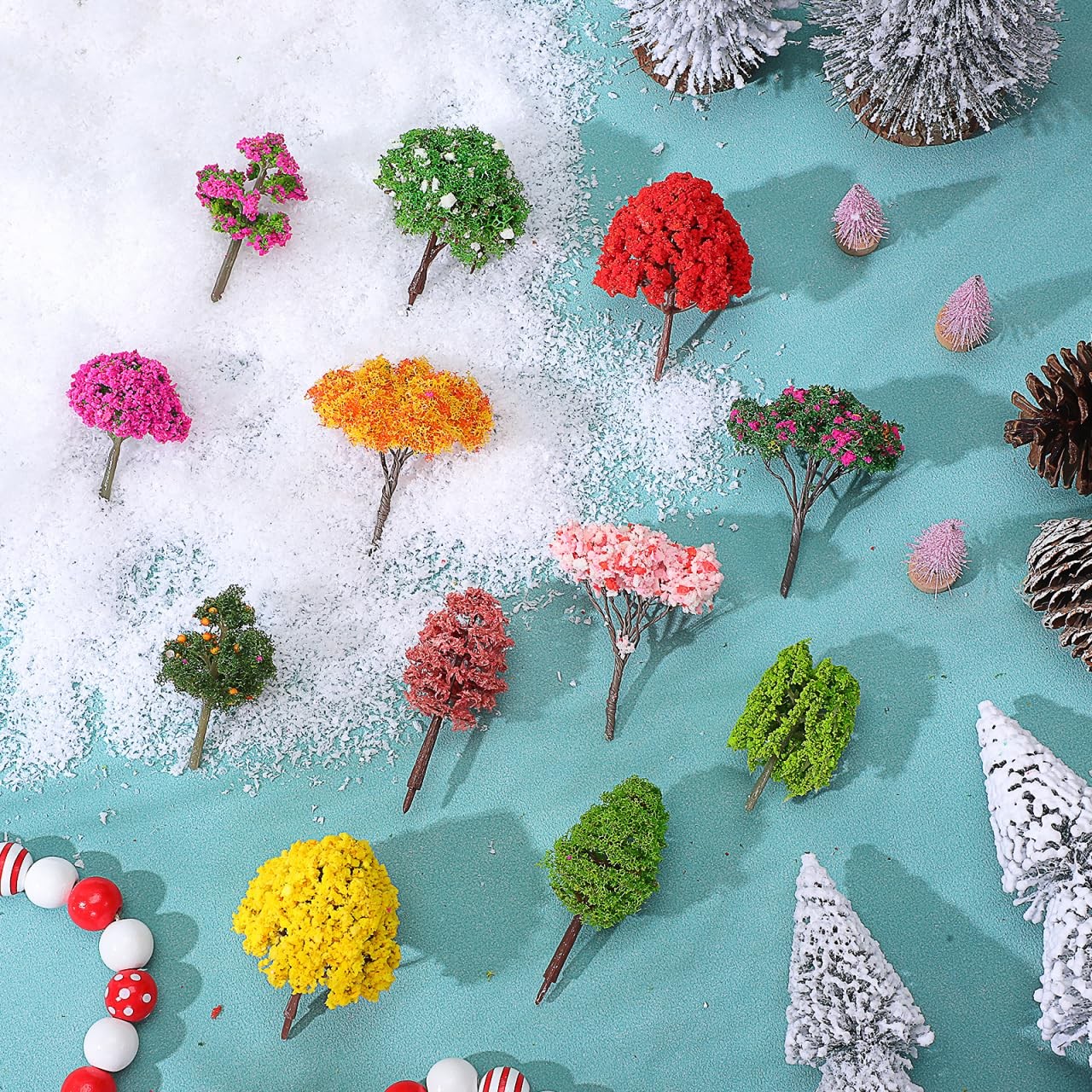 Miniature Model Trees Set Small Fake Trees Train Landscape DIY Crafts 12 PCS