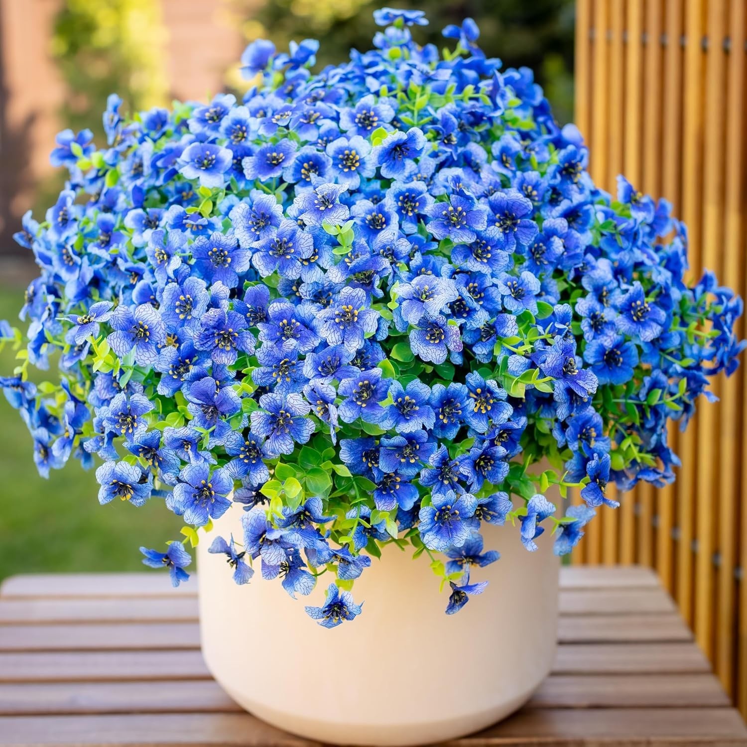 Artificial Flowers for Outdoors Fake Plants – 16 Bundles Faux Outside Greener…
