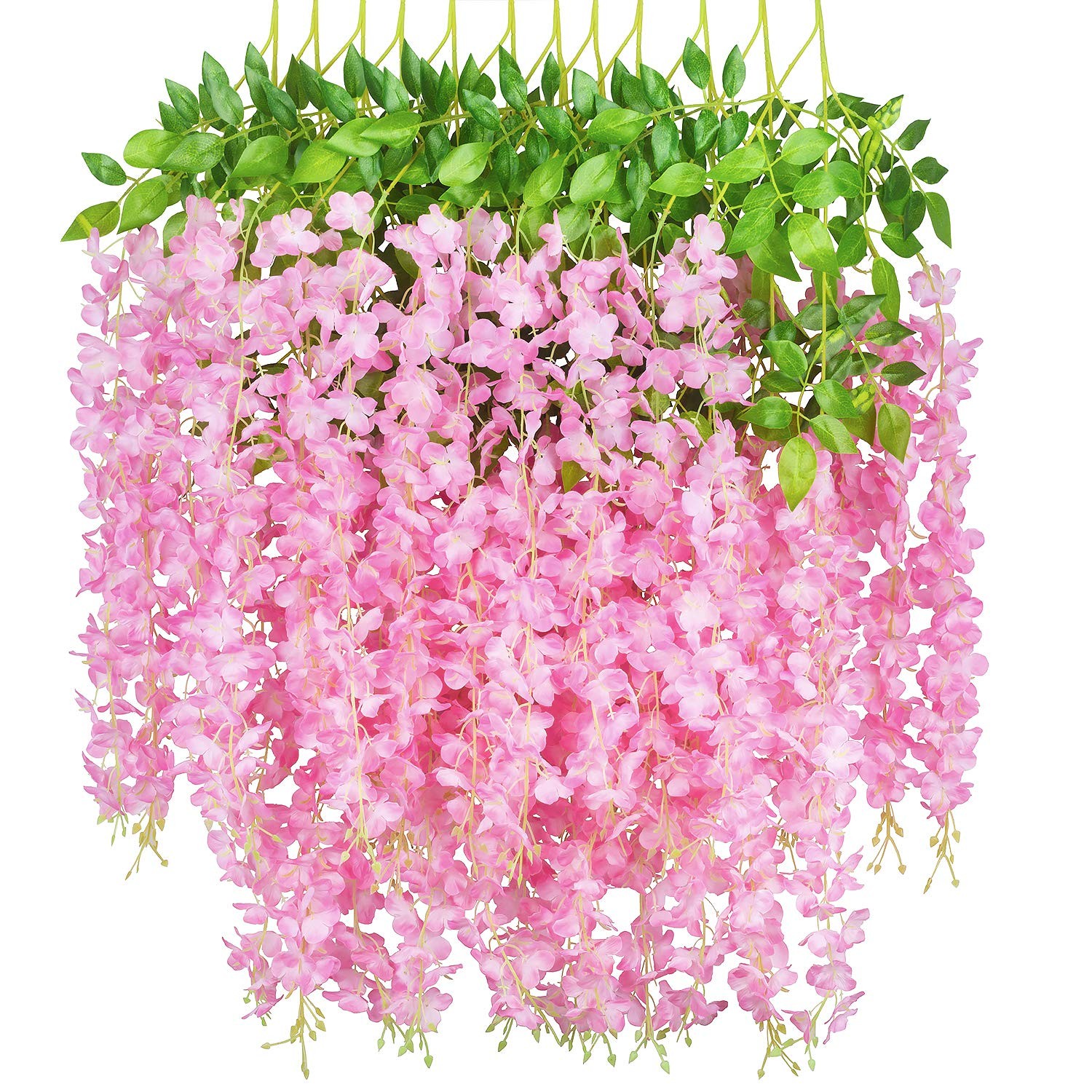 12 Pieces/Each 45 inch / 3.7 ft Wisteria Artificial Flower Bushy Silk Vine Ra…