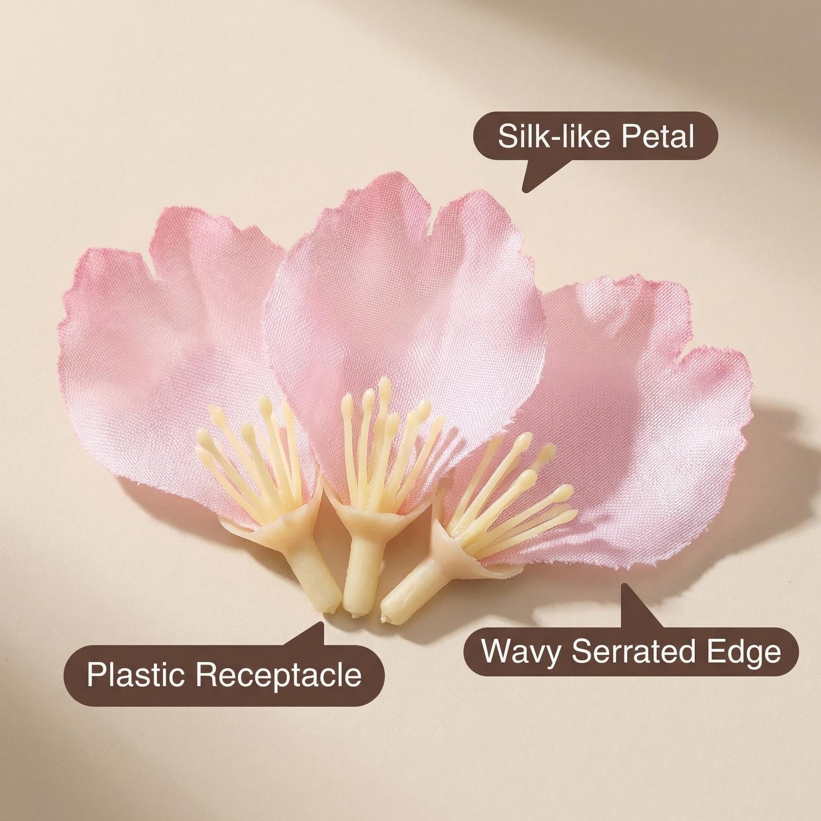 20Pcs Artificial Silk Cherry Blossom Flower Heads Fake Plum Blossom Flower Pe…