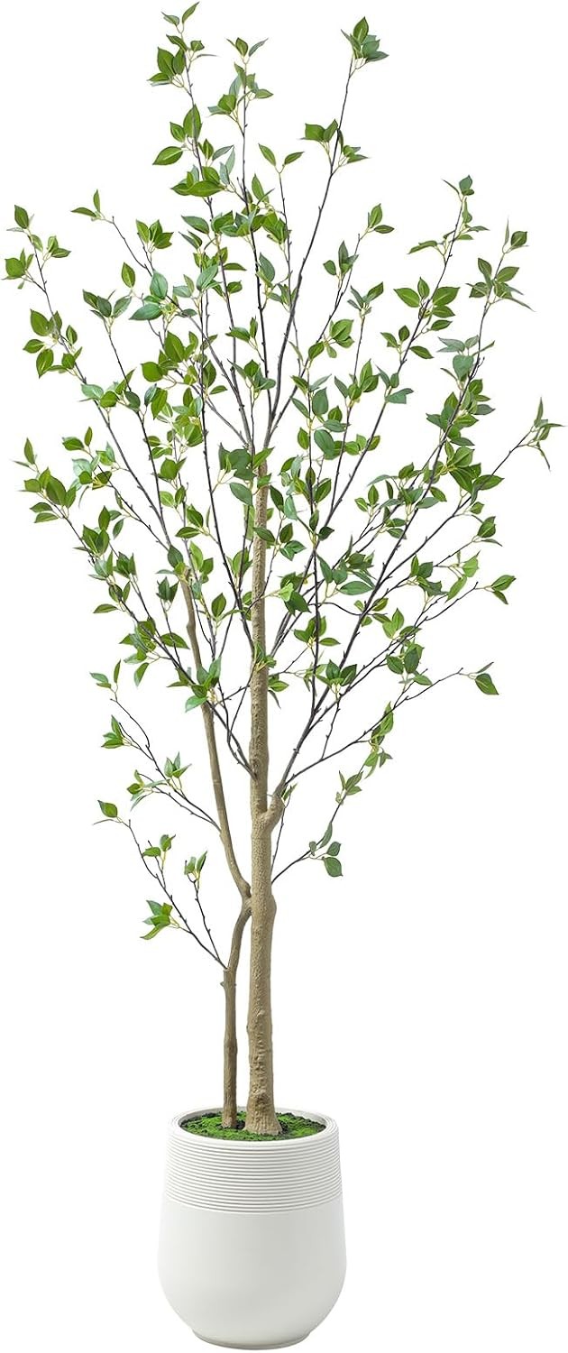 6ft Minimalist Artificial Citrus Tree with Large Exquisite Planter 72in Faux