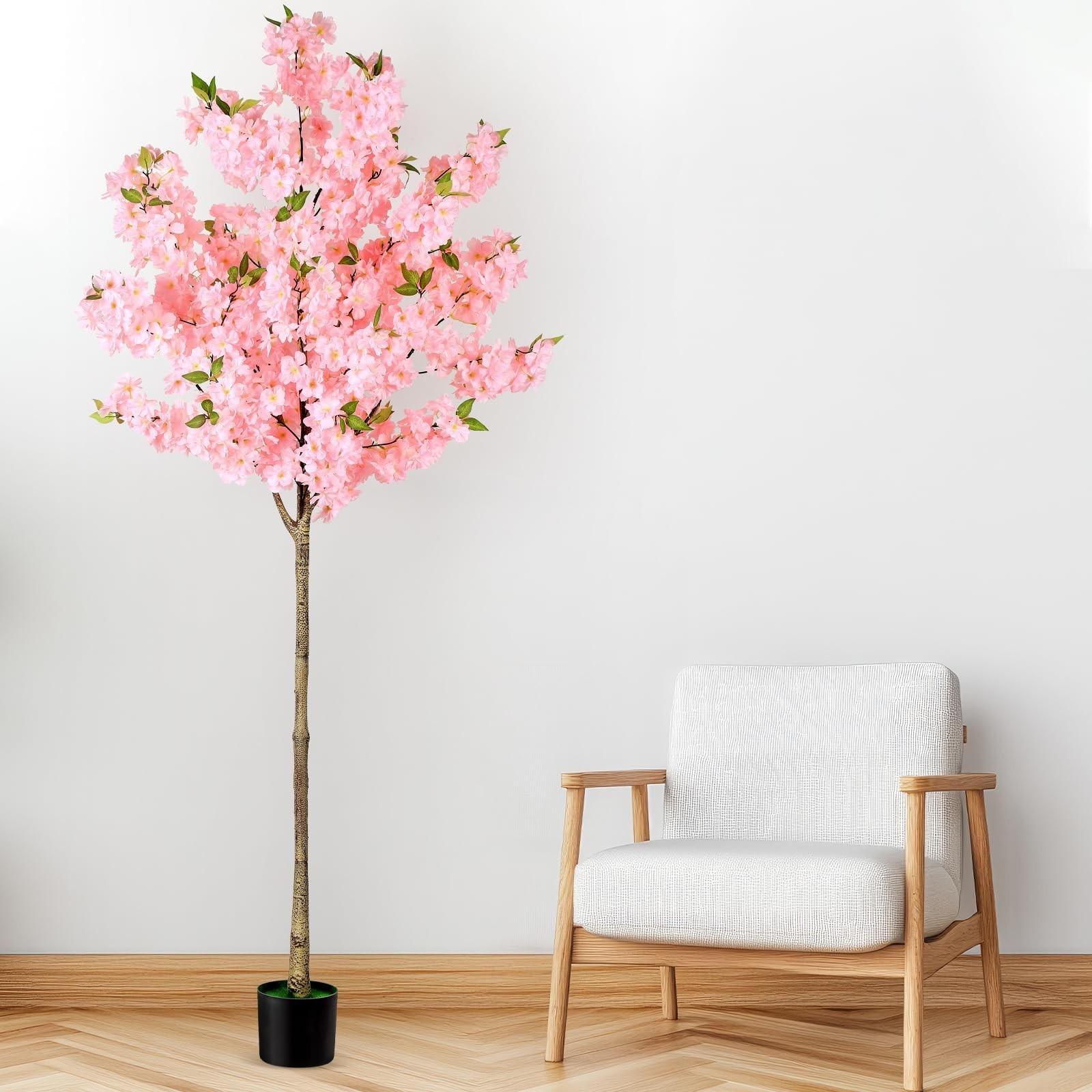 6FT Artificial Cherry Blossom Tree – Faux Pink Sakura Flowers for Indoor Decor,